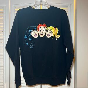 NWOT Retro Archie Betty & Veronica Comics Black Sweatshirt Medium